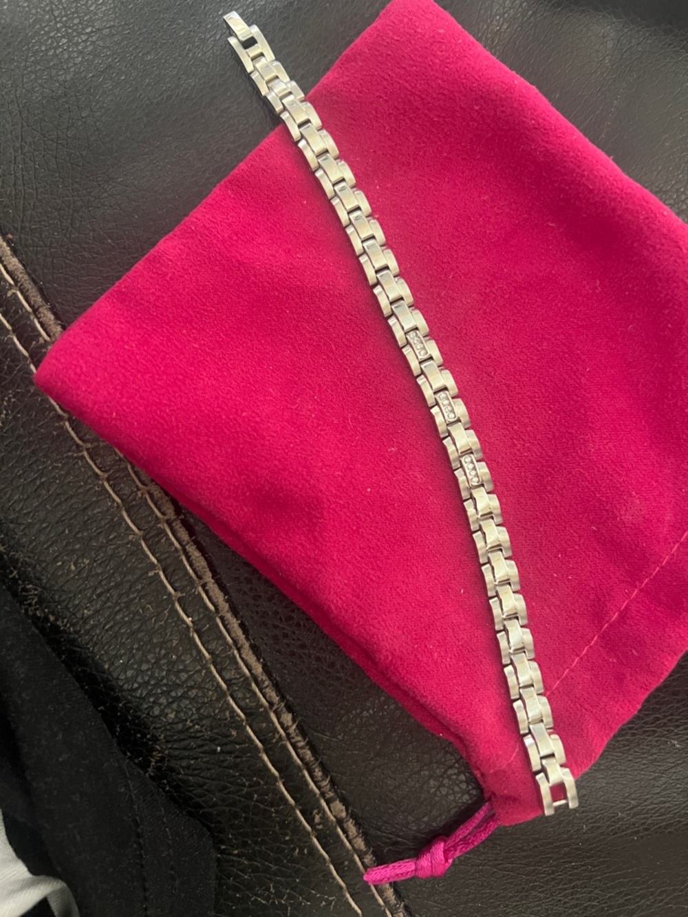 Genuine Citizen stainless steel watch bracelet with small crystas